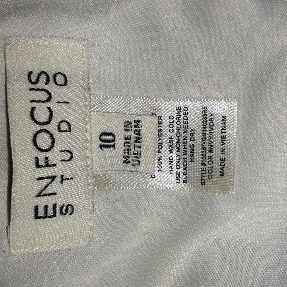 ENFOCUS STUDIO NAVY BLUE AND WHITE COCKTAIL DRESS SIZE 10 - Picture 6 of 7